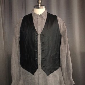 NWT*100% Black leather vest.